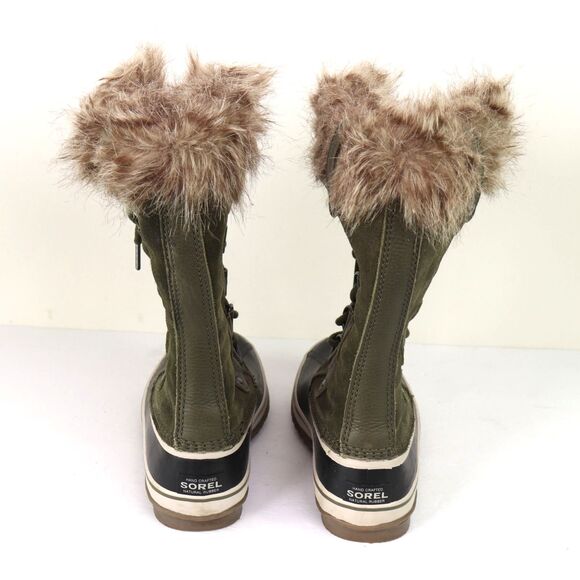 Sorel Joan of Arctic Nori Green Dark Stone Waterproof Boots 7 - Picture 6 of 8